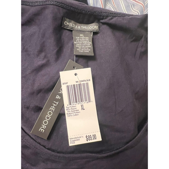 Chelsea & Theodore Navy Coastal Blue Tiered Maxi Dress - Picture 6 of 7